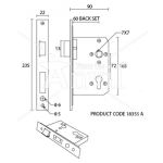 FROM THE ANVIL 91097 - EURO DIN SASH LOCK 72MM CENTRES - SSS