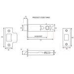 FROM THE ANVIL 90125 - BLACK HEAVY SPRUNG TUBULAR MORTICE LATCH 3 INCH