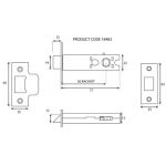 FROM THE ANVIL 90125 - BLACK HEAVY SPRUNG TUBULAR MORTICE LATCH 3 INCH