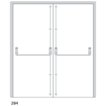 EXIDOR 284 - DOUBLE DOOR SET FOR NON-REBATED DOUBLE DOORS