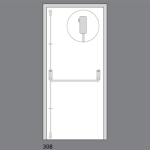 EXIDOR 308 - SINGLE PANIC BOLT WITH HORIZONTAL PULLMAN LATCHES