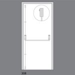 EXIDOR 308 - SINGLE PANIC BOLT WITH HORIZONTAL PULLMAN LATCHES