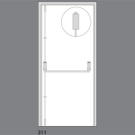 EXIDOR 311 - SINGLE PANIC BOLT WITH VERTICAL PULLMAN LATCHES