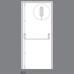 EXIDOR 311 - SINGLE PANIC BOLT WITH VERTICAL PULLMAN LATCHES