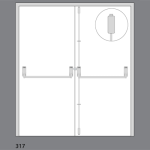 EXIDOR 317 - DOUBLE DOOR SET WITH VERTICAL PULLMAN LATCHES FOR REBATED DOUBLE DOORS