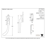 FROM THE ANVIL 33021 - BEESWAX HANDMADE PEAR DROP LOCKING NIGHT VENT - LEFT HAND