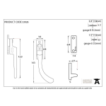 FROM THE ANVIL 33026 - PEWTER PATINA HANDMADE PEAR DROP LOCKING NIGHT VENT - RIGHT HAND