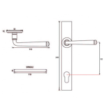 FROM THE ANVIL 33123 - BLACK AVON ESPAG LOCK SET ON BACKPLATE 92MM