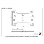 FROM THE ANVIL 33048 - PEWTER PATINA BALL BEARING PARLIAMENT HINGE 4 X 6 INCH