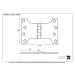 FROM THE ANVIL 33048 - PEWTER PATINA BALL BEARING PARLIAMENT HINGE 4 X 6 INCH