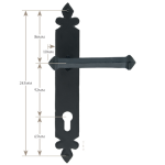 FROM THE ANVIL 33854 - BEESWAX TUDOR ESPAG LEVER ON EURO LOCK BACKPLATE - 92MM CENTRES