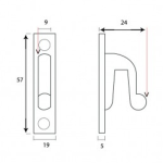 FROM THE ANVIL 33669 - PEWTER PATINA WINDOW FASTENER HOOK PLATE