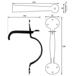 FROM THE ANVIL 33253 - BLACK HEAVY BEAN THUMB LATCH