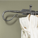 FROM THE ANVIL 33708 - PEWTER SHEPHERDS CROOK CURTAIN FINIAL (PAIR)