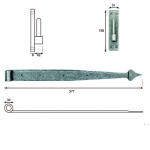 FROM THE ANVIL 33742 - PEWTER 24 INCH HOOK & BAND HINGE (PAIR)