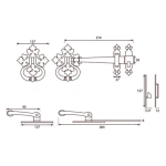 FROM THE ANVIL 33819 - BLACK SHAKESPEARE LATCH SET