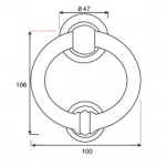 FROM THE ANVIL 33869 - BLACK 4 INCH RING DOOR KNOCKER