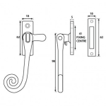 FROM THE ANVIL 33881 - BLACK DELUXE MONKEYTAIL FASTENER - RH