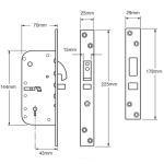UNION 3M50 - 5 DETAINER MORTICE HOOK BOLT