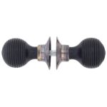 FROM THE ANVIL 83574 - EBONY WOODEN BEEHIVE MORTICE/RIM KNOB SET