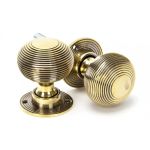 FROM THE ANVIL 83633 - AGED BRASS BEEHIVE HOLLOW MORTICE/RIM KNOB SET
