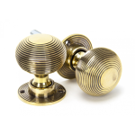 FROM THE ANVIL 83633H - AGED BRASS BEEHIVE HEAVY MORTICE/RIM KNOB SET