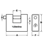 BURG WACHTER 555-60 - QUADRA ARMOURED STEEL SHUTTER LOCK 62MM