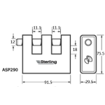 BURG WACHTER 555-DS-90 - QUADRA ARMOURED STEEL DOUBLE SLOTTED SHUTTER LOCK