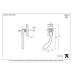 FROM THE ANVIL 20419L - POLISHED BRASS PEAR DROP LOCKING ESPAG FASTENER - LEFT HAND