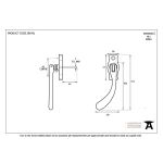 FROM THE ANVIL 20419L - POLISHED BRASS PEAR DROP LOCKING ESPAG FASTENER - LEFT HAND