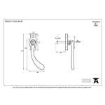 FROM THE ANVIL 20419R - POLISHED BRASS PEAR DROP LOCKING ESPAG FASTENER - RIGHT HAND