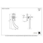 FROM THE ANVIL 20419R - POLISHED BRASS PEAR DROP LOCKING ESPAG FASTENER - RIGHT HAND