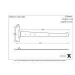 FROM THE ANVIL 33009 - BLACK T-HINGE WITH PENNY END 18 INCH