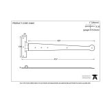 FROM THE ANVIL 33009 - BLACK T-HINGE WITH PENNY END 18 INCH