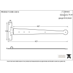 FROM THE ANVIL 33010 - BEESWAX T-HINGE PENNY END 18 INCH