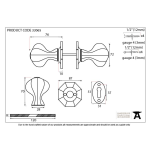 FROM THE ANVIL 33065 - BLACK LARGE OCTAGONAL MORTICE RIM KNOB SET