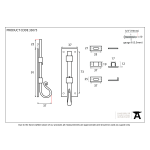 FROM THE ANVIL 33075 - PEWTER PATINA SHEPHERDS CROOK UNIVERSAL BOLT 4 INCH