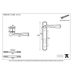 FROM THE ANVIL 33119 - BLACK NARROW ESPAG LEVER LOCK SET ON BACKPLATE 92MM