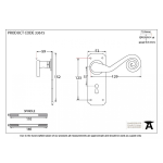 FROM THE ANVIL 33615 - PEWTER PATINA SPRUNG MONKEYTAIL LEVER LOCK ON BACKPLATE SET