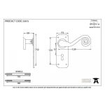 FROM THE ANVIL 33615 - PEWTER PATINA SPRUNG MONKEYTAIL LEVER LOCK ON BACKPLATE SET