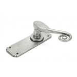 FROM THE ANVIL 33616 - PEWTER PATINA SPRUNG MONKEYTAIL LEVER LATCH ON BACKPLATE SET