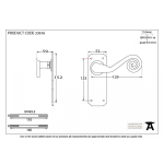FROM THE ANVIL 33616 - PEWTER PATINA SPRUNG MONKEYTAIL LEVER LATCH ON BACKPLATE SET