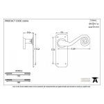 FROM THE ANVIL 33616 - PEWTER PATINA SPRUNG MONKEYTAIL LEVER LATCH ON BACKPLATE SET