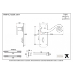 FROM THE ANVIL 33617 - PEWTER PATINA SPRUNG MONKEYTAIL LEVER ON BATHROOM BACKPLATE SET