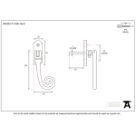 FROM THE ANVIL 33621 - PEWTER PATINA MONKEYTAIL LOCKING ESPAG FASTENER - RIGHT HAND