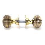 FROM THE ANVIL 83633 - AGED BRASS BEEHIVE HOLLOW MORTICE/RIM KNOB SET
