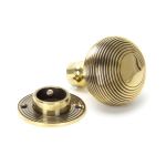 FROM THE ANVIL 83633H - AGED BRASS BEEHIVE HEAVY MORTICE/RIM KNOB SET