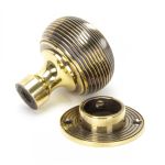 FROM THE ANVIL 83633H - AGED BRASS BEEHIVE HEAVY MORTICE/RIM KNOB SET