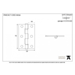 FROM THE ANVIL 90026 - PEWTER 3 INCH BALL BEARING BUTT HINGE (PAIR)