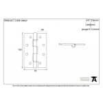 FROM THE ANVIL 90027 - PEWTER PATINA 4 INCH BALL BEARING BUTT HINGE (PAIR)
